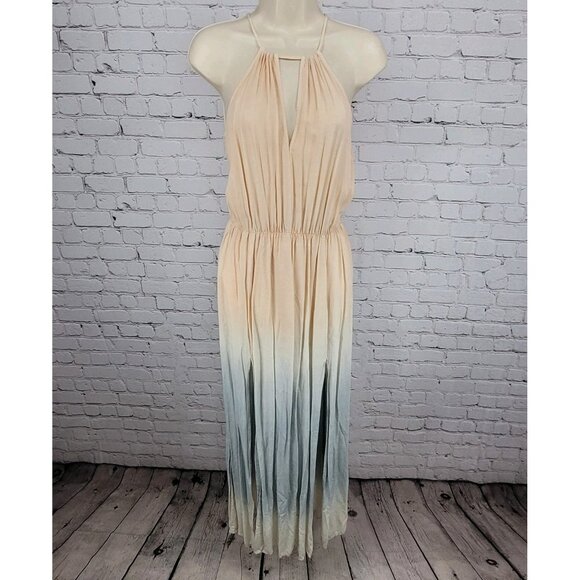 Lulus Multicolor Ombre Sleeveless Lightweight Front Slits Maxi Dress Size XS - Picture 1 of 11